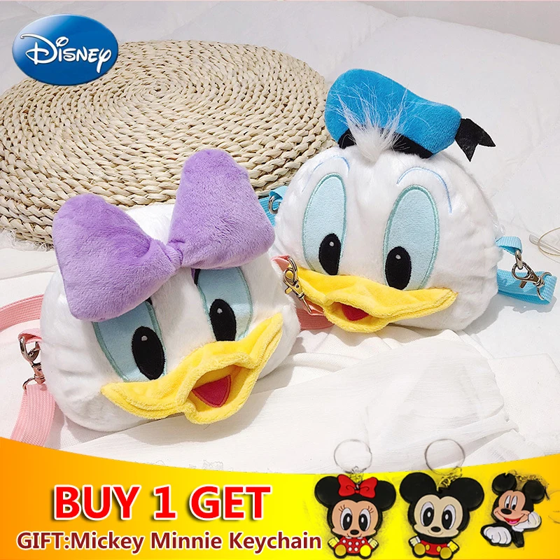 

Disney 2019 Bag Hand Bags Fashion Single Shoulder Diagonal Bag Lovely Girls Shopping Portable School Donald Duck Plush Backpack