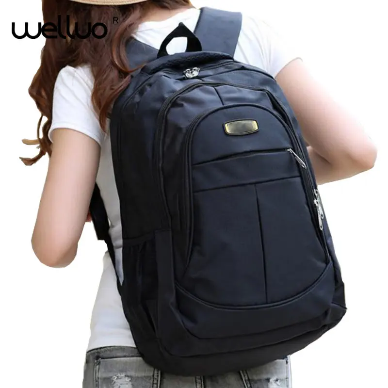 Fashion Unisex Black Laptop Women Backpack Quality School Bags Teenage Girls Boys Large Capacity Nylon Bagpack