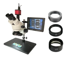 3.5X-90X бинокль зум визуальный Тринокулярный стереомикроскоп+ 13MP HDMI VGA цифровой видео микроскоп камера+ " ЖК-монитор