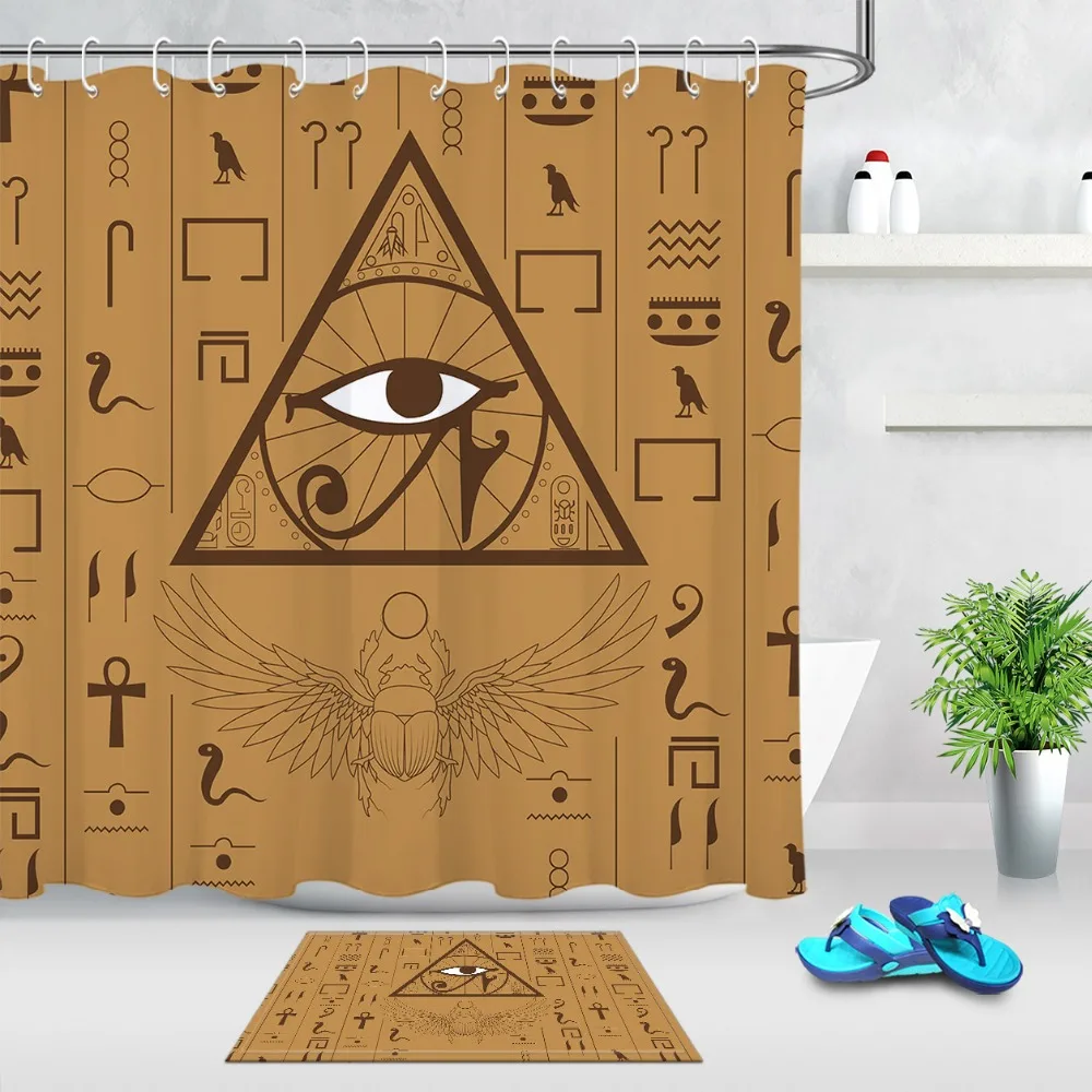 LB Hieroglyphics и Animal душевая занавеска набор Древнего Египта ванная комната