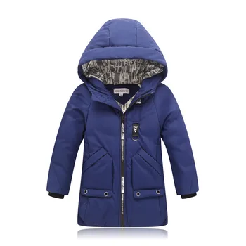 

2020 New Kids Boys Winter Thick Coat Big Virgin Long Section Padded Cotton Jacket Child Thick Down Cotton Outwear Wholesale