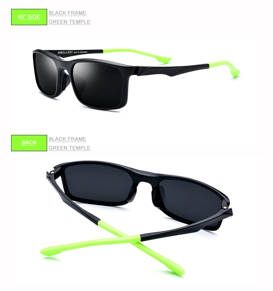 TR90 спортивные поляризованные солнцезащитные очки для мужчин новые очки с квадратной оправой для вождения на открытом воздухе женские зеркальные корейские Солнцезащитные очки для мужчин 7207