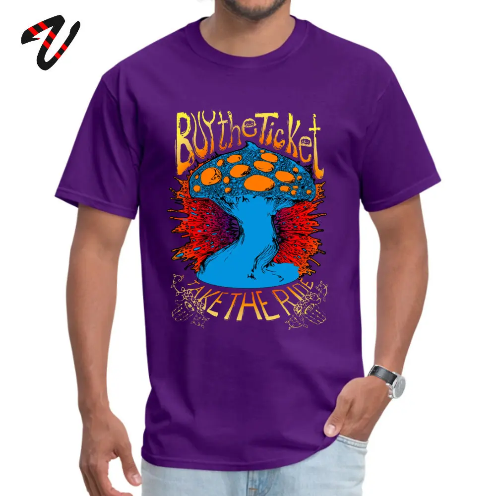  Casual Tops Shirts Cheap Short Sleeve Men's T-Shirt TpicOriginaltitle Funny Summer T Shirt Crew Neck Wholesale Buy the ticket take the ride Hunter S. Thompson quote original drawing13570 purple