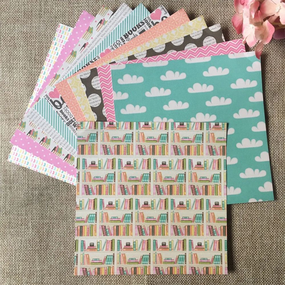

12pcs/Pack 6*6inch Lost on Book Patterned Paper Pack for Scrapbooking DIY Happy Planner Card Making Journal Project