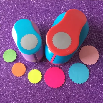 

Free ship 2pcs Wave Circle (1pc 1" and 1pc 1.5")craft punch set Punch Craft Scrapbooking Wave Round Hole Puncher Shaped Punches