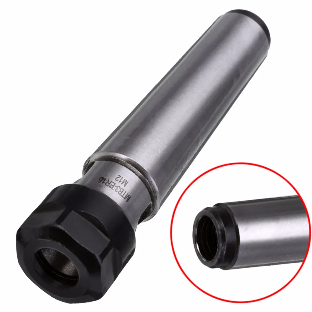 New M12 Thread Morse Taper Tool Holder MT3 ER16 Collet Chuck 122mm