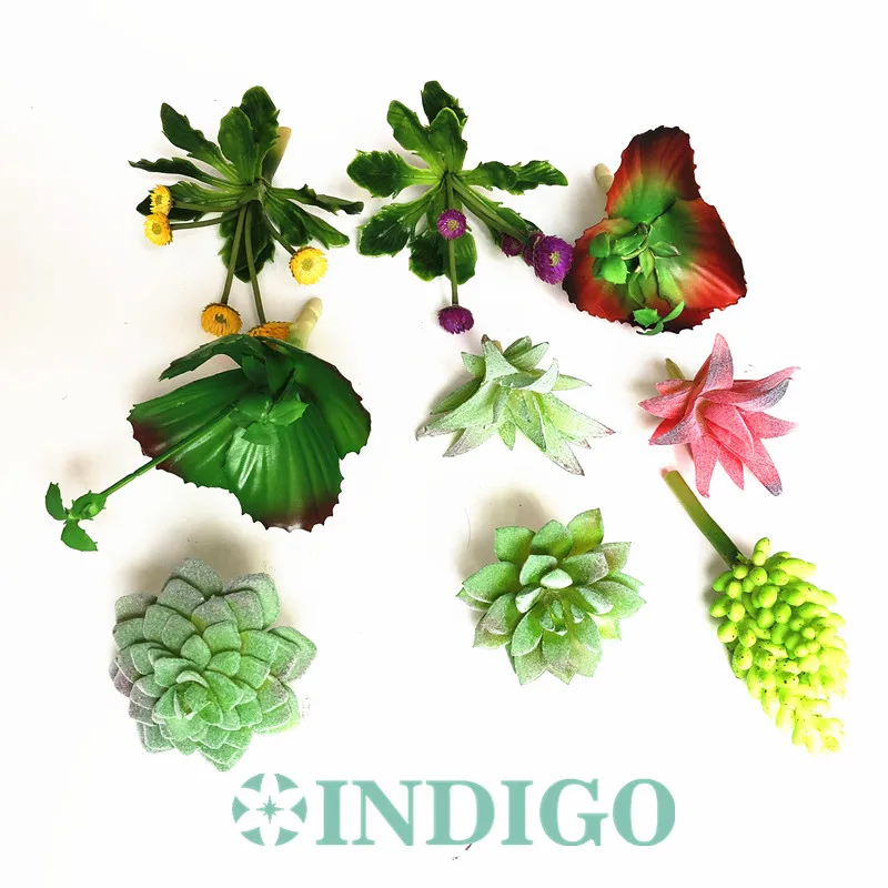 

INDIGO-Mini Succulent Plant Artificial Plastic Flower Office Table Decoration Green Plant Background Free Shipping
