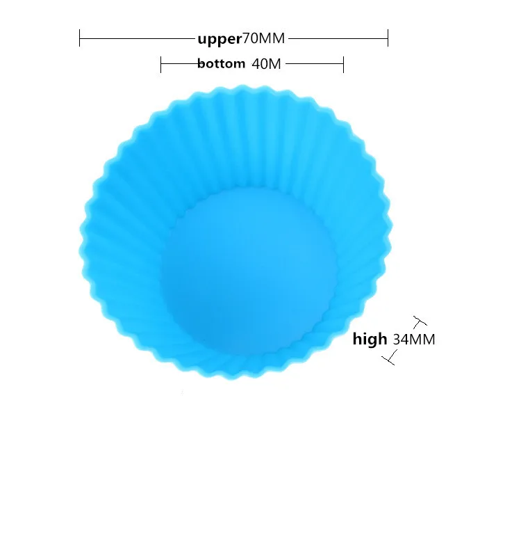 12 шт./лот, 7 см, силиконовые чашки для кексов, круглые для кексов, сделай сам, маффины с помадкой, Формы для кексов D588
