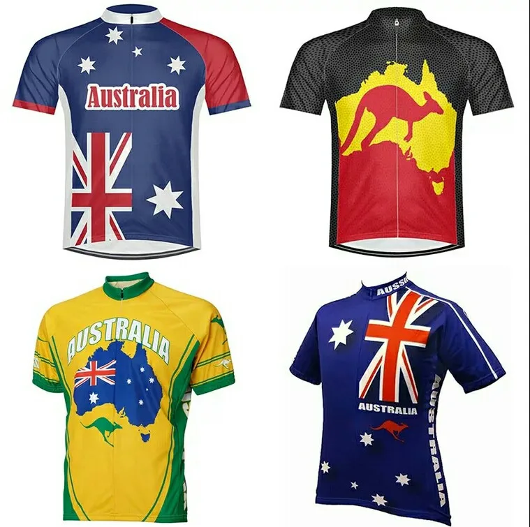 4 models choose Australian men's short sleeved summer Jersey tops