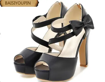 

2018 Summer The New Sweet Bow Comfortable Heel and Heel Sandals Waterproof Sandals Womens Sandals Custom 31 32 33 40 41 42 43