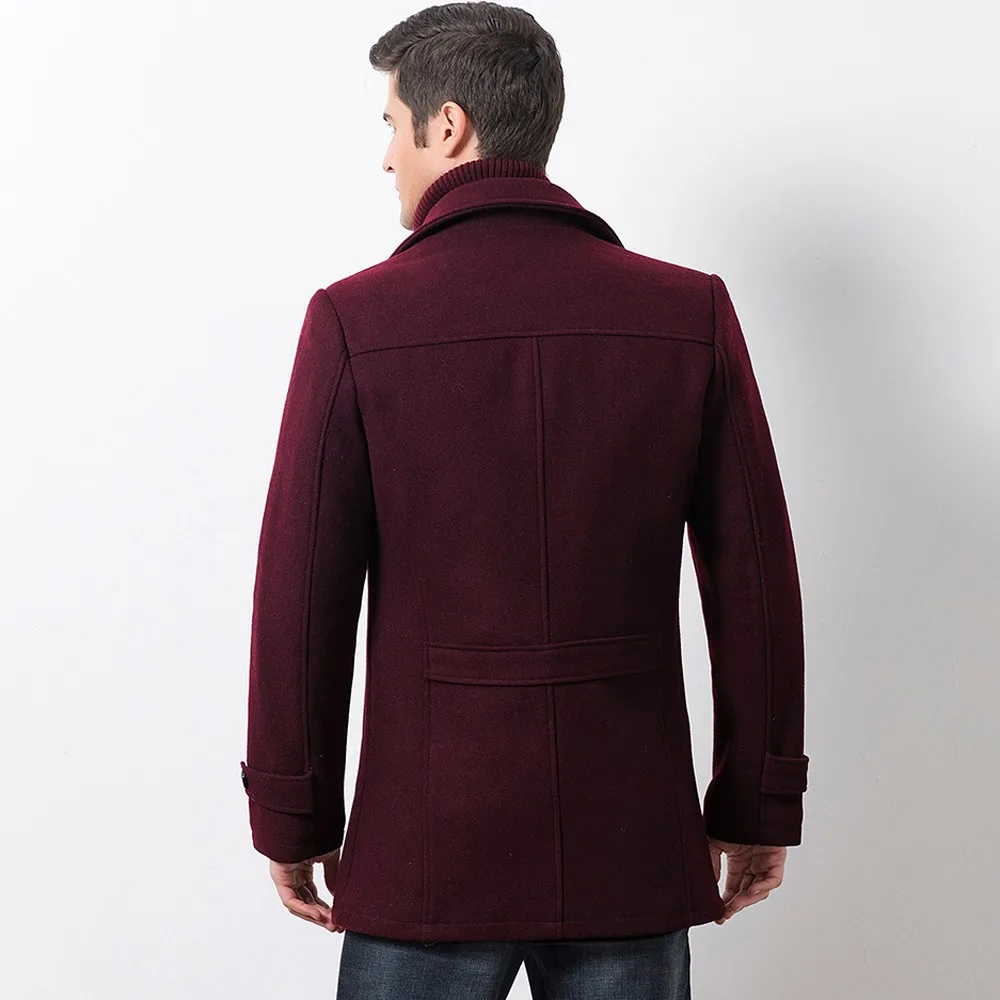 JAYCOSIN Лидер продаж Высокое качество модные дизайнерские мужские зимние утолщенные теплые шерстяные пальто одноцветное цвет бизнес повседневное Тренч