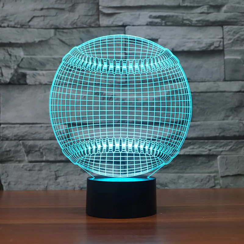 

Color changing Flashing touch sensor control Baseball Acrylic 3D LED Night Light Major League Baseball USB table Lamps