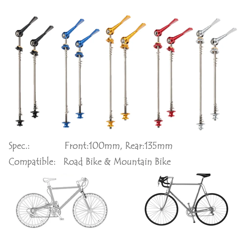 Lixada 1 Pair Bicycle QR Skewer Cycling MTB Wheel Hub Skewers Road