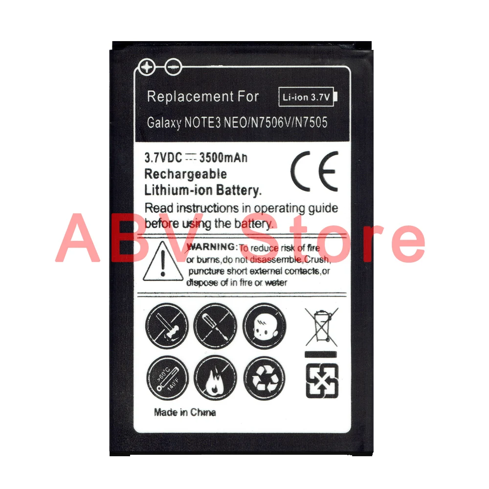 Оригинальный ABV EB BN750BBC Сменный аккумулятор для Galaxy Note 3 mini note3 III Neo N7505 N750 N7506V