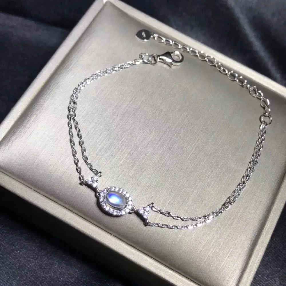 

Natural Moonstone Bracelet, Blue Moonstone, Simple and Exquisite Bracelet, Hot Products