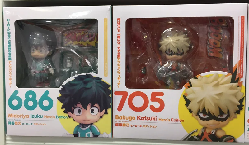 

New My Hero Academia Boku no Hero Izuku Midoriya Katsuki Bakugo Hero`s Edition Nendoroid 686 705 Action Figure Toys