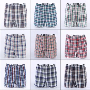 

3PCS Men Underwear Boxers Loose Casual Shorts Men Fashion Lattice Elastic Waist Comfortable Soft Cotton Panties Male Underwear