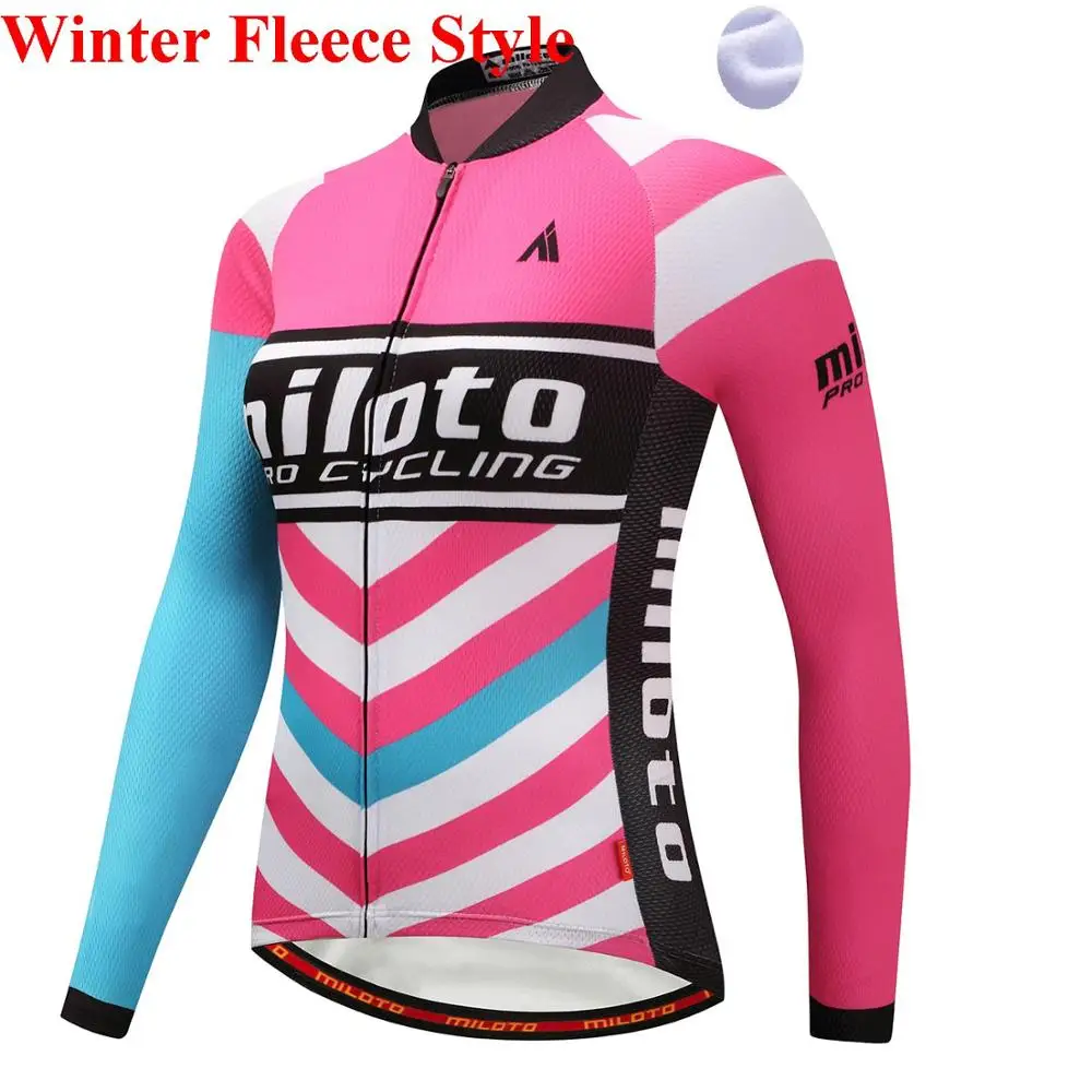 Женские розовые термо куртки для велоспорта зимние теплые ветрозащитные водонепроницаемые велосипедные пальто Верхняя одежда для спорта на открытом воздухе - Цвет: Winter Fleece Style