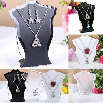 

Jewelry Display Stand Pendant Necklace Holder Earring Display Stand Showcase Rack Black Showing Packaging Display jewelry holder