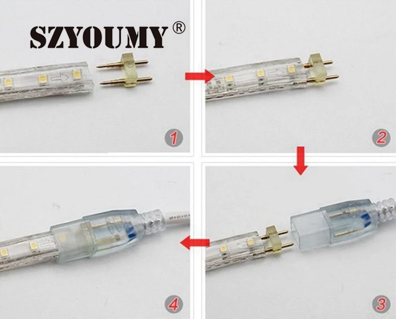 SZYOUMY Водонепроницаемая SMD5050 Светодиодная лента AC220V гибкая светодиодная лента 60 светодиодов/метр наружное садовое освещение с европейской вилкой 1 м 5 м 10 м