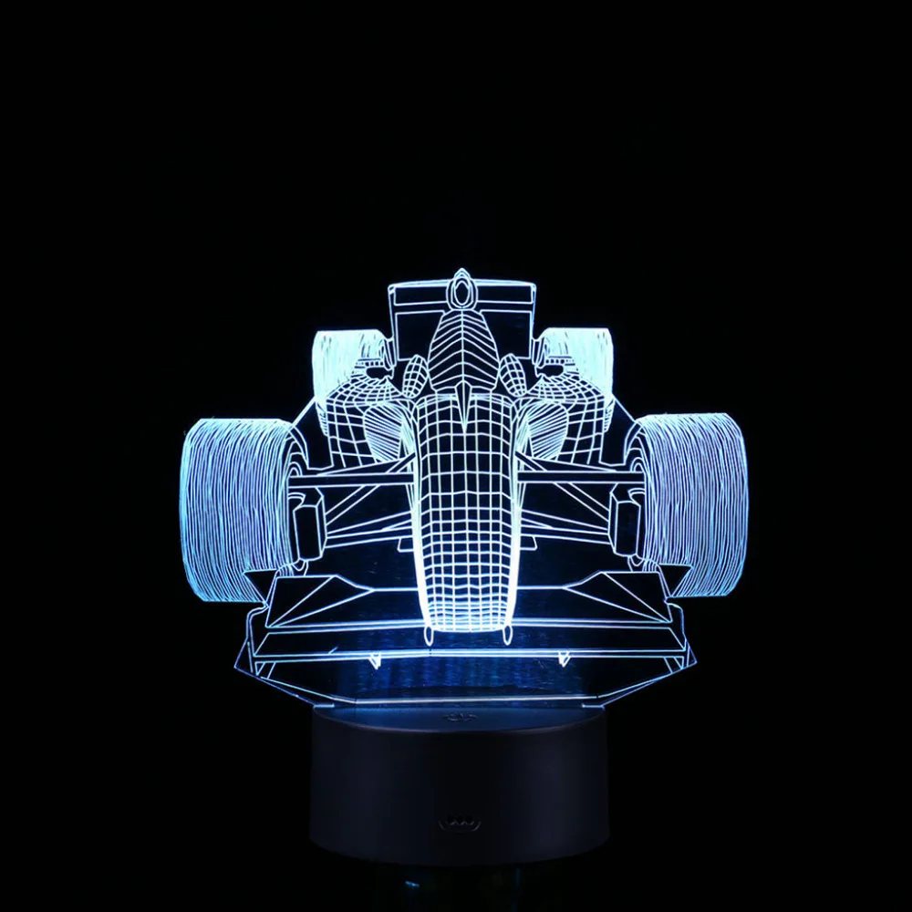Бренд высокое качество GoKart светодиодный 3D подсвечивающая лампа Оптические иллюзии настольная ночник с 7 цветов Изменение Прямая