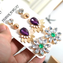 Горячие Новые Модные женские ювелирные изделия, девушки день рождения серьги гвоздики, красивая белая фиолетовая Сережка в виде веера агентства