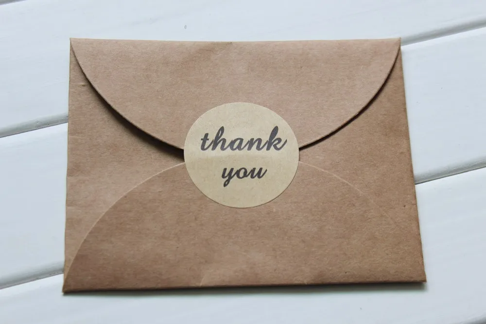 

Stock kraft sealing sticker Thank you gift packing seal stickers 900pcs lot