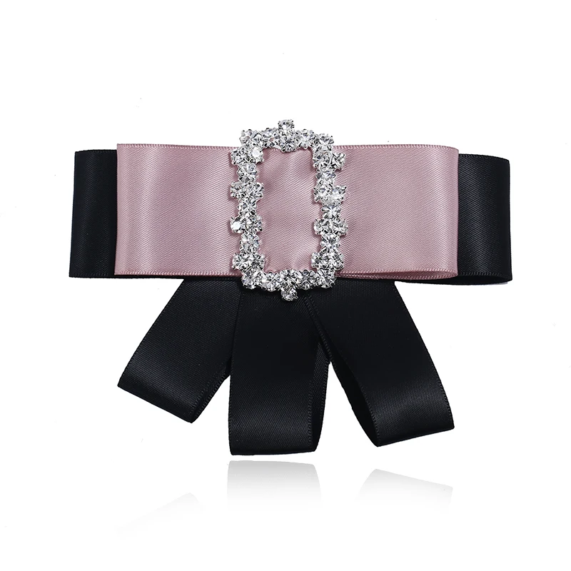 Junlead Bow Brooch Pins For Women shirt Bow Tie Fabric Broche Pin