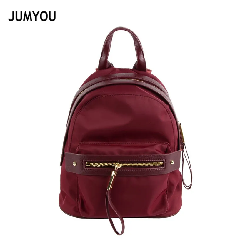 

School Bags For Teenage Girls Genuine Leather Cow Leather with Oxford cloth Large Real Leather Backpacks Female Travel Backpacks