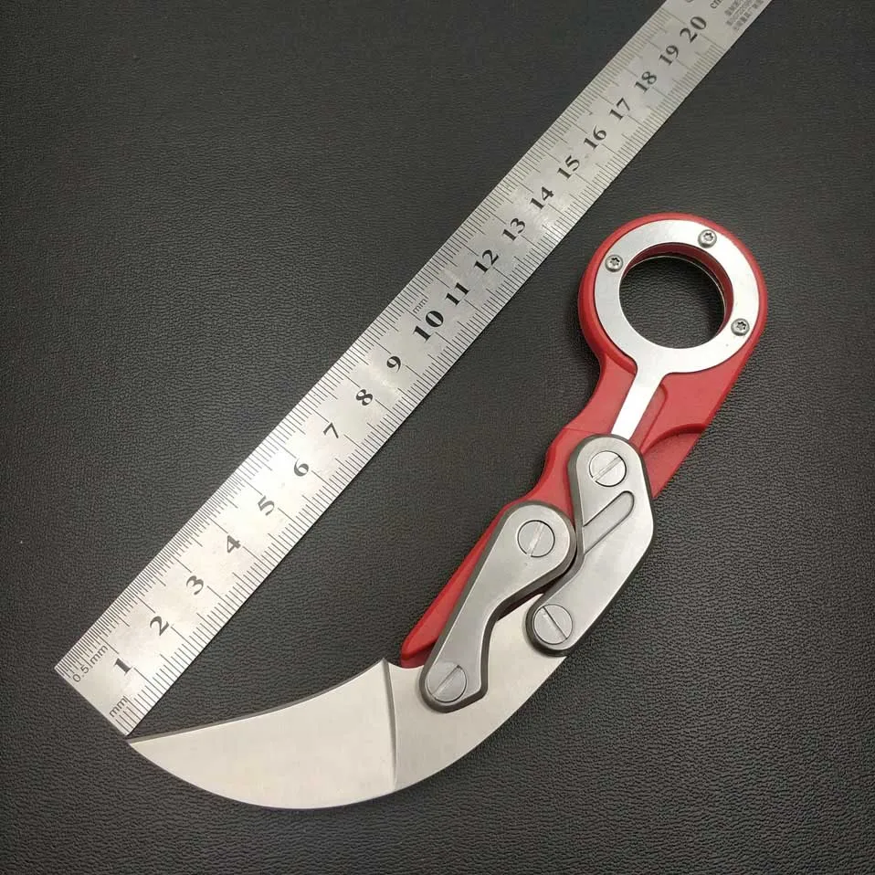 Swayboo механический складной нож Karambit CS GO коготь нож выживания кольцо нож карманный тактический инструмент мини EDC инструмент - Цвет: glass fiber  red