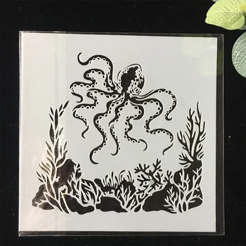 

New 13cm 5.1" Sea Octupus DIY Layering Stencils Wall Painting Scrapbook Coloring Embossing Album Decorative Paper Card Template