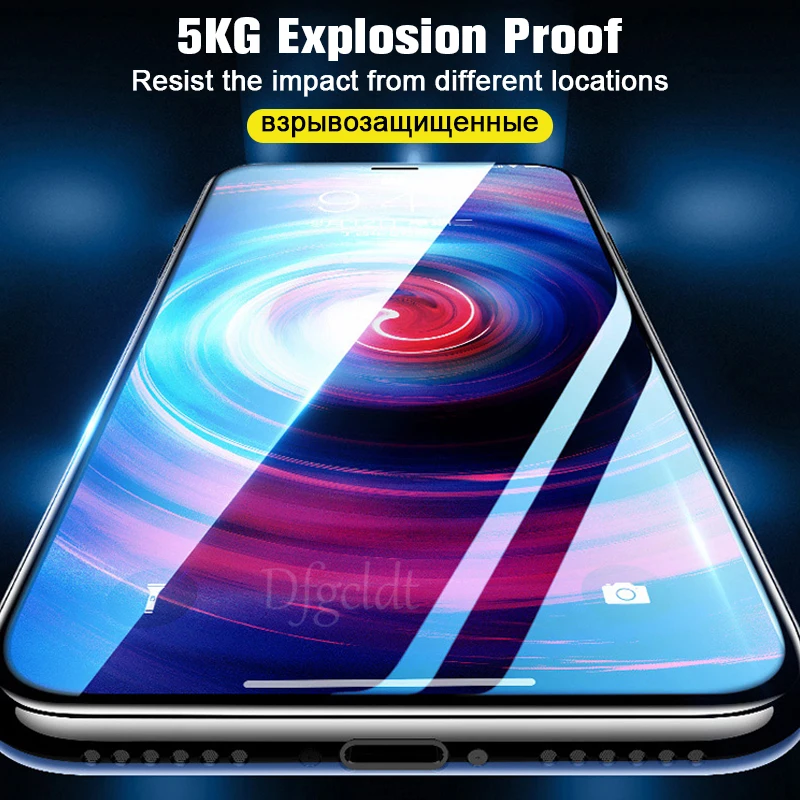 Закаленное стекло с полным покрытием 20D для iPhone 11 Pro XS Max защитное экрана X XR 8 7 6 6s Plus