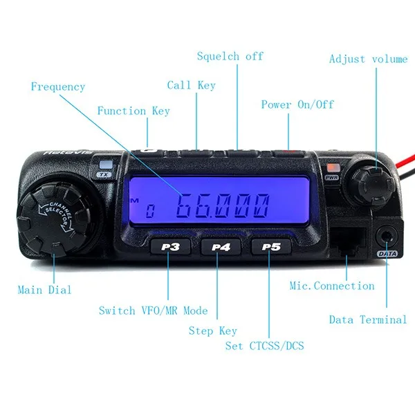 Retevis RT-9000D мобильный автомобильный радиоприемопередатчик VHF 66-88MHz(или UHF) 60W 200CH Scrambler Walkie Talkie+ динамик микрофон+ программный кабель