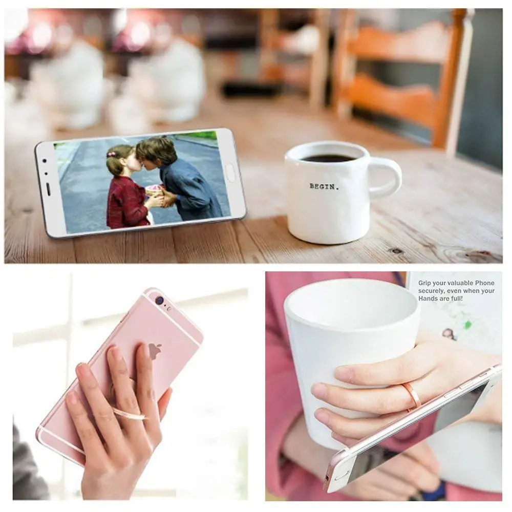 NYFundas 2PCS Finger Rings Holder 360 Rotary Cell Phone Kickstand For iphone X 8 7 Plus Samsung S8 S9 Note9 Universal Smartphone (13)
