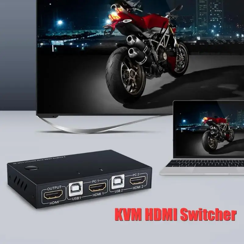 ALLOYSEED 2 порта HDMI USB KVM 4K коммутатор разветвитель для обмена монитором клавиатура мышь адаптивный EDID/HDCP дешифрование