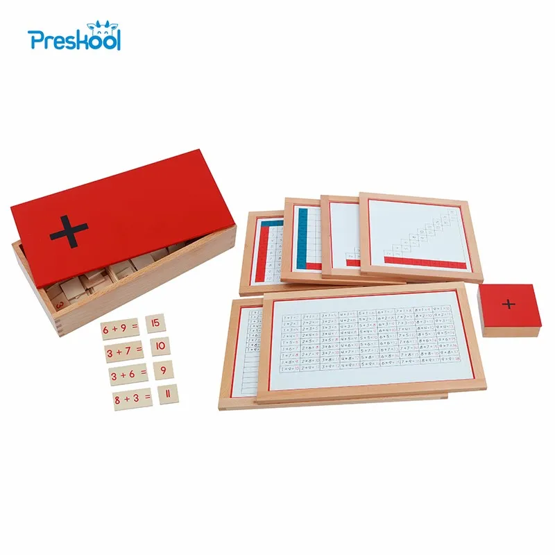 

Montessori Kids Toy Baby Wood Addition Working Charts Equations Sums Box Education Preschool Training Brinquedos Juguets