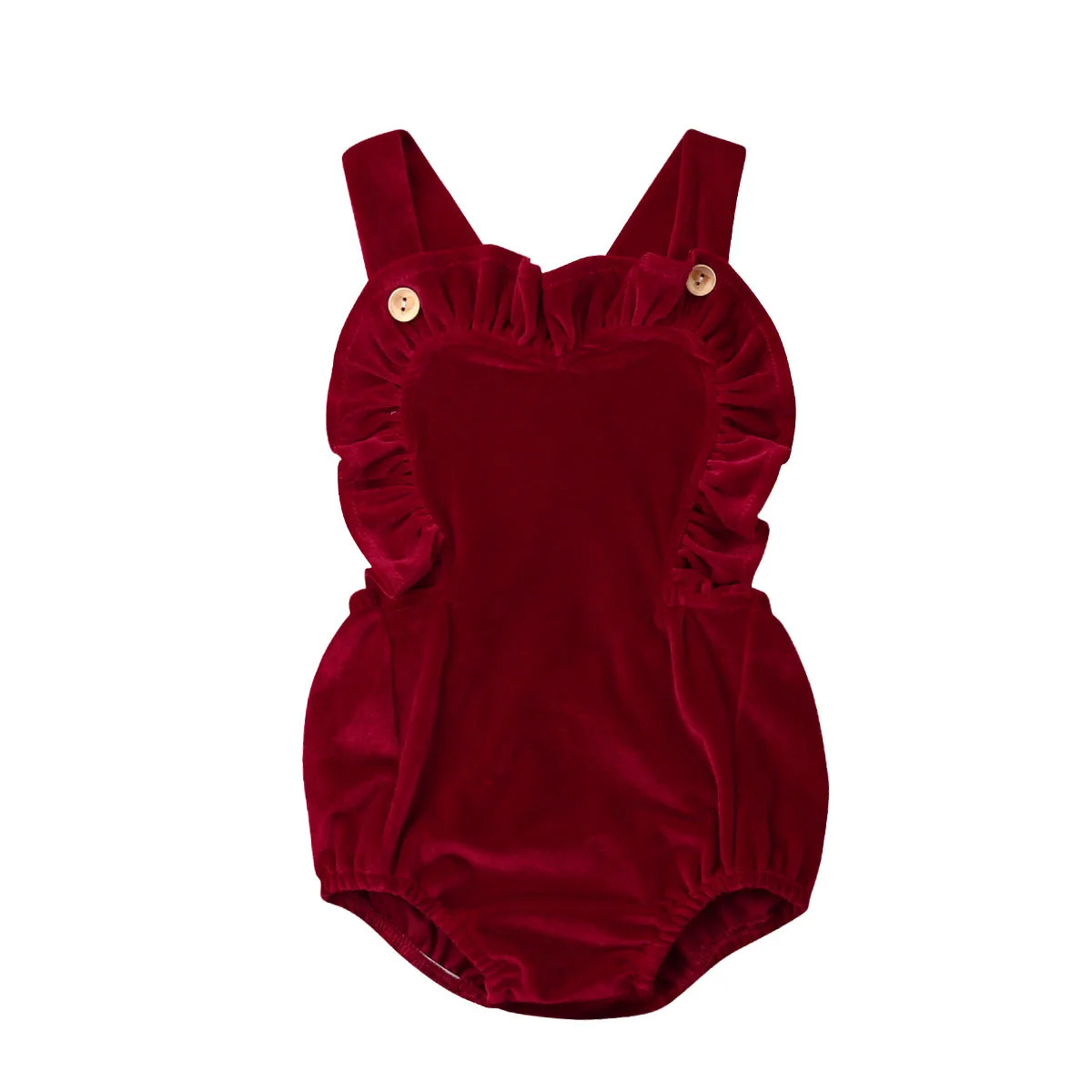 Pudcoco комбинезон для новорожденных девочек, хлопковый летний бархатный комбинезон без рукавов - Цвет: Красный