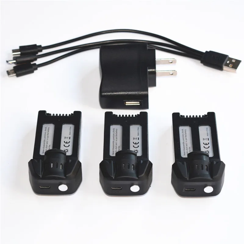 SJRC S30W батарея Rc Дрон Quacopter Li-Po батарея 3,7 V 1000 Mah части Acessories - Цвет: black 3pc charge set