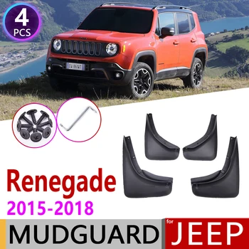 

4 PCS Front Rear Car Mudflap for Jeep Renegade BU 2015 2016 2017 2018 Fender Mud Guard Flap Splash Flaps Mudguards Accessories
