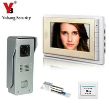 YobangSecurity Video Intercom Monitor 7″Inch Video Doorbell Phone Door Phone Home Security Color Wired With Electronic Door Lock