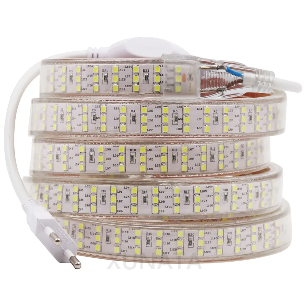 XUNATA 276Led s/m SMD 2835 Светодиодная лента 220 В 50 см режущаяся трехрядная