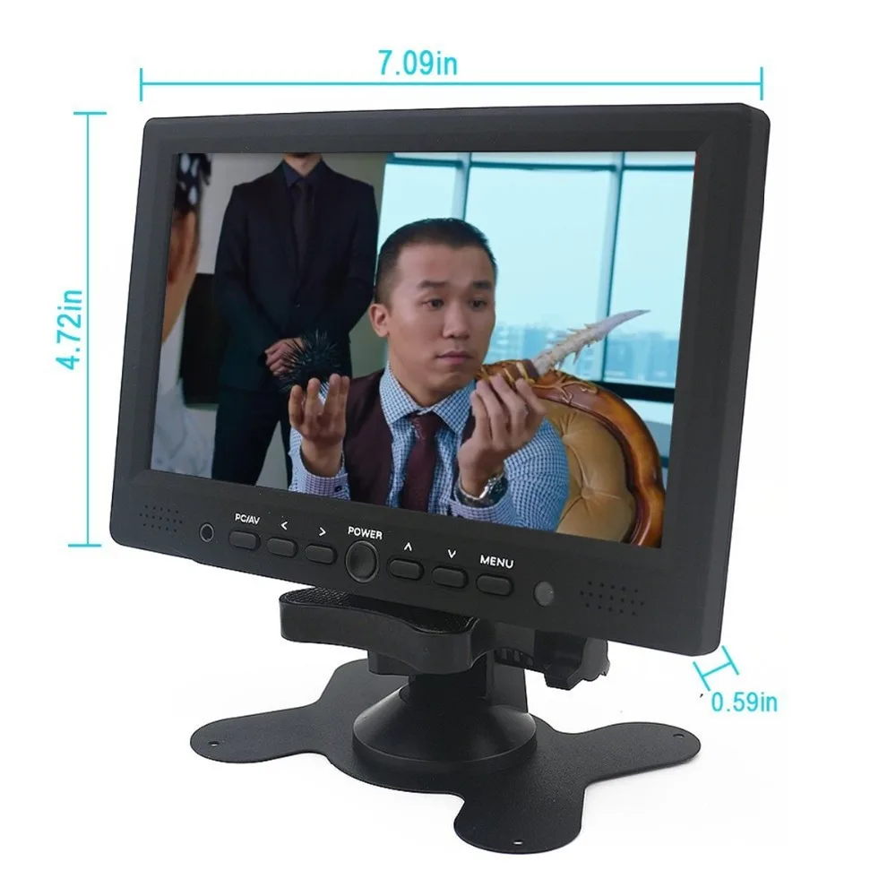 Wearson 7 inch Mini LCD Monitor Video Display Screen HDMIVGAAV Input for Computer PC Camera CCTV Raspberry pi with Ir Remote (6)