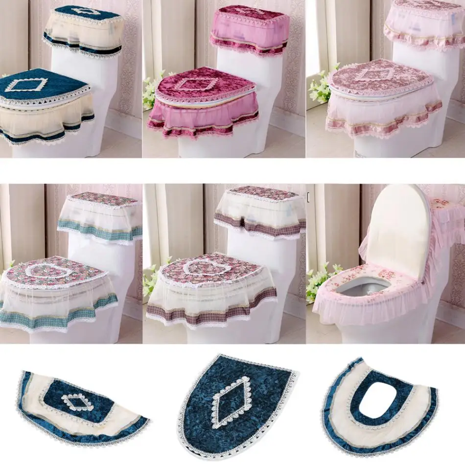 3pcs/set Toliet Seat Washable Toilet Cushion Mat Toilet Covercoat Water