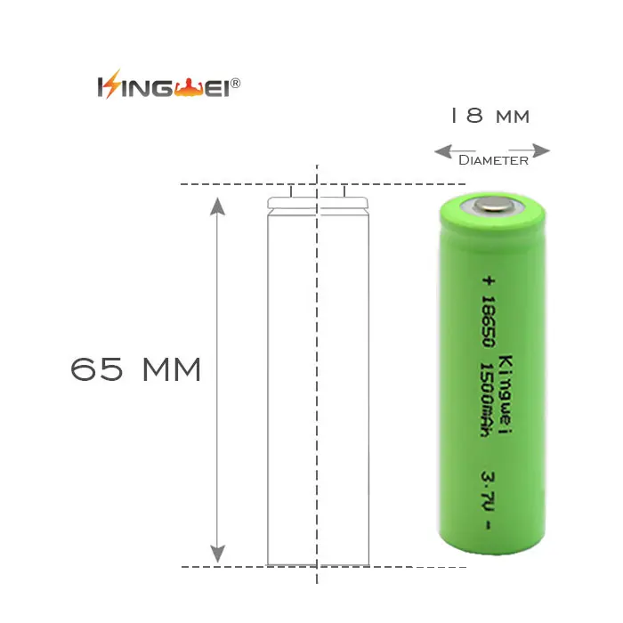 100 шт./лот kingwei 1500 мАч Новый 18650 Батареи 3.7 В Перезаряжаемые Bateria для лазерной ручки фонарик PowerBank электронной сигареты