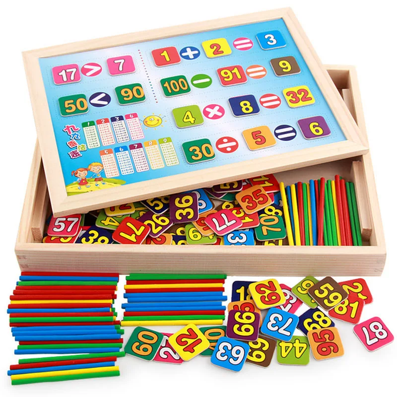 

Multi-function Digital Computing Learning Box Double-sided Magnetic Drawing Board Blackboard Children Learning Arithmetic Toys