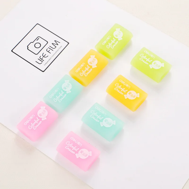 Cute Kawaii Jelly Pencil Eraser Colored Rubber For Kids Gift Korean
