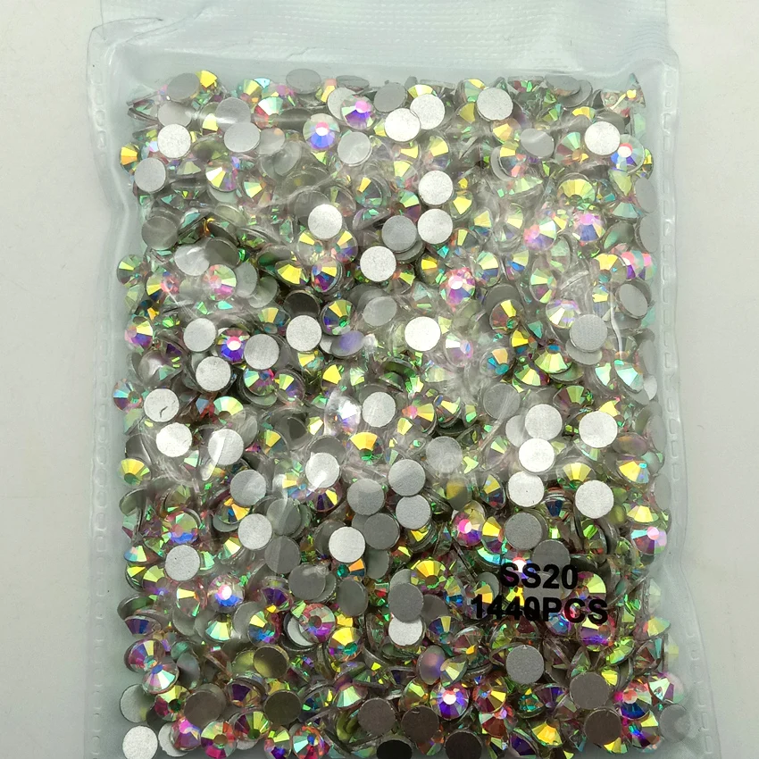 

1440pc SS3-SS30(1.3mm-6mm) AAA rhinestone crystal AB clear Non Hotfix Flatback Rhinestones for Nails 3D Nail Art Decoration Gems