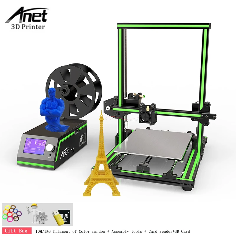 

Anet E10 Semi Assembly 3D Printer High Accuracy DIY Self Desktop 3d printer Kits DIY Large Printing Size Free 10m/1KG Filament
