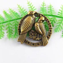 6 unids/lote Aves Flor Encantos del Colgante de Bronce Antiguo de Ronda Collar y de la Pulsera 27*26mm Joyería Religiosa Regalos Finos artesanías 51238