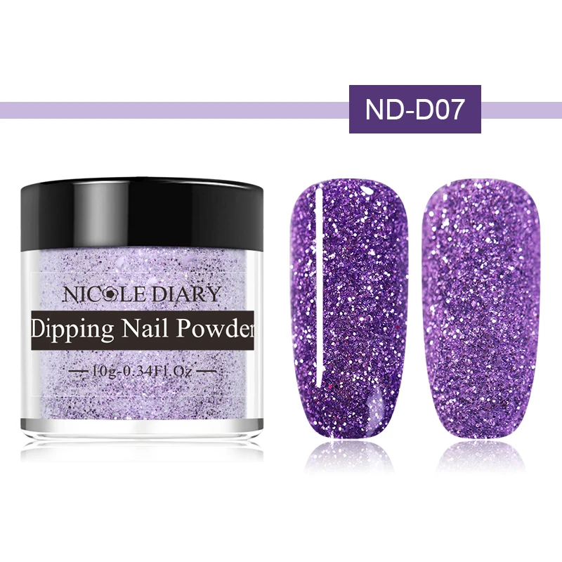 Nicole Diary 10 г порошок для маникюра цветной голографический блестящий для ногтей украшения натуральный сухой дизайн ногтей DIY - Цвет: ND-D07
